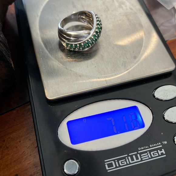 Sterling Pave Emerald Ring-6